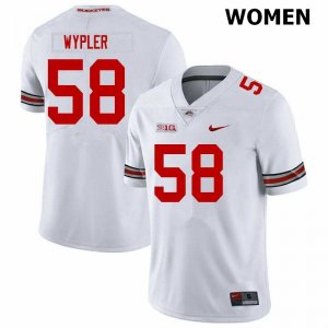 Women's Ohio State Buckeyes #58 Luke Wypler White Nike NCAA College Football Jersey August FNX0844LS